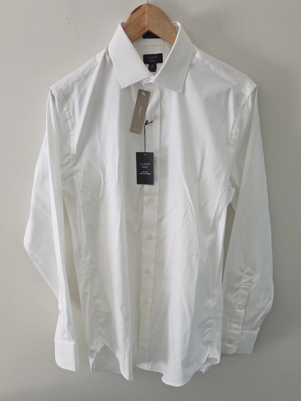 NWT J. Crew Men's White Long-Sleeve Button Down Dress Shirt